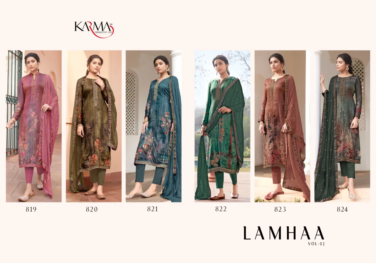 Karma Lamhaa 2 Digital Pure Jam Stain Printed Designer Dress Material Collection
